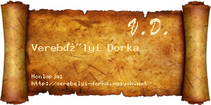 Verebélyi Dorka névjegykártya